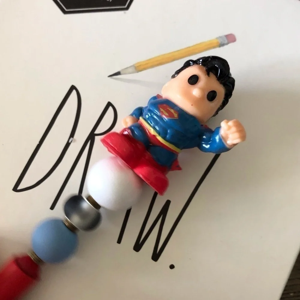 DC Superman handmade beaded pen